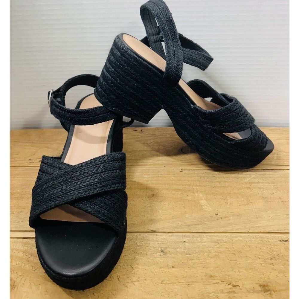 Old Navy Crafted Wedge Black Jack Women's Size 9
